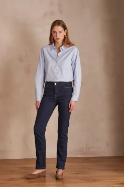 Maison 123 Jeans We Care|Jeans Droits>Jean SONIA Produit labellisé We Care mettant en avant l'utilisation de matières plus responsables et la valorisation de la production locale CELADON