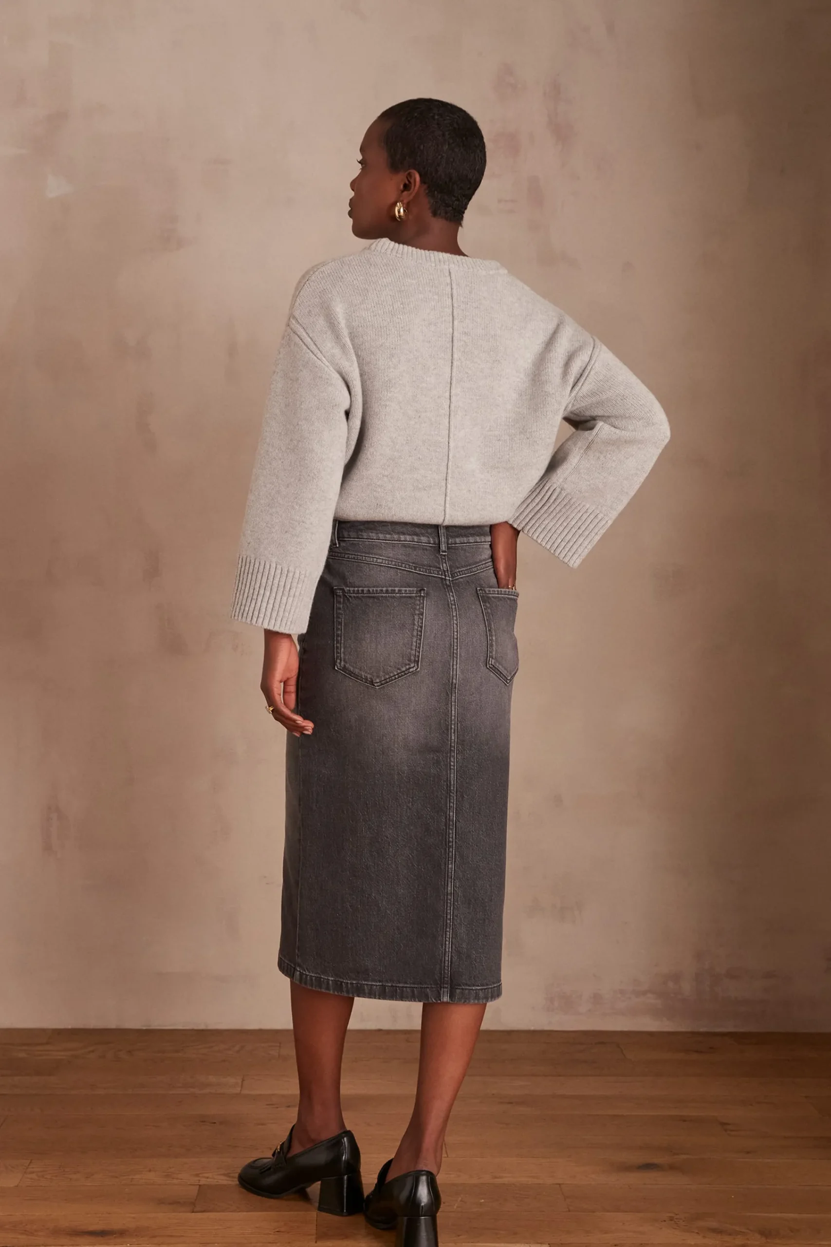 Maison 123 Jupes Longues Et Midi|Jupes En Jean>Jupe BIRDY CHINE CLAIR
