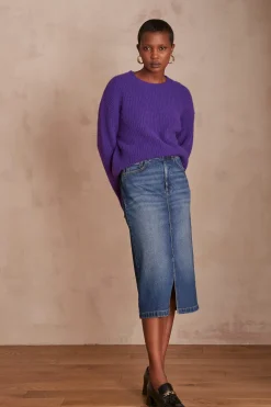 Maison 123 Jupes Longues Et Midi|Jupes En Jean>Jupe denim BIRDY INDIGO FONCE