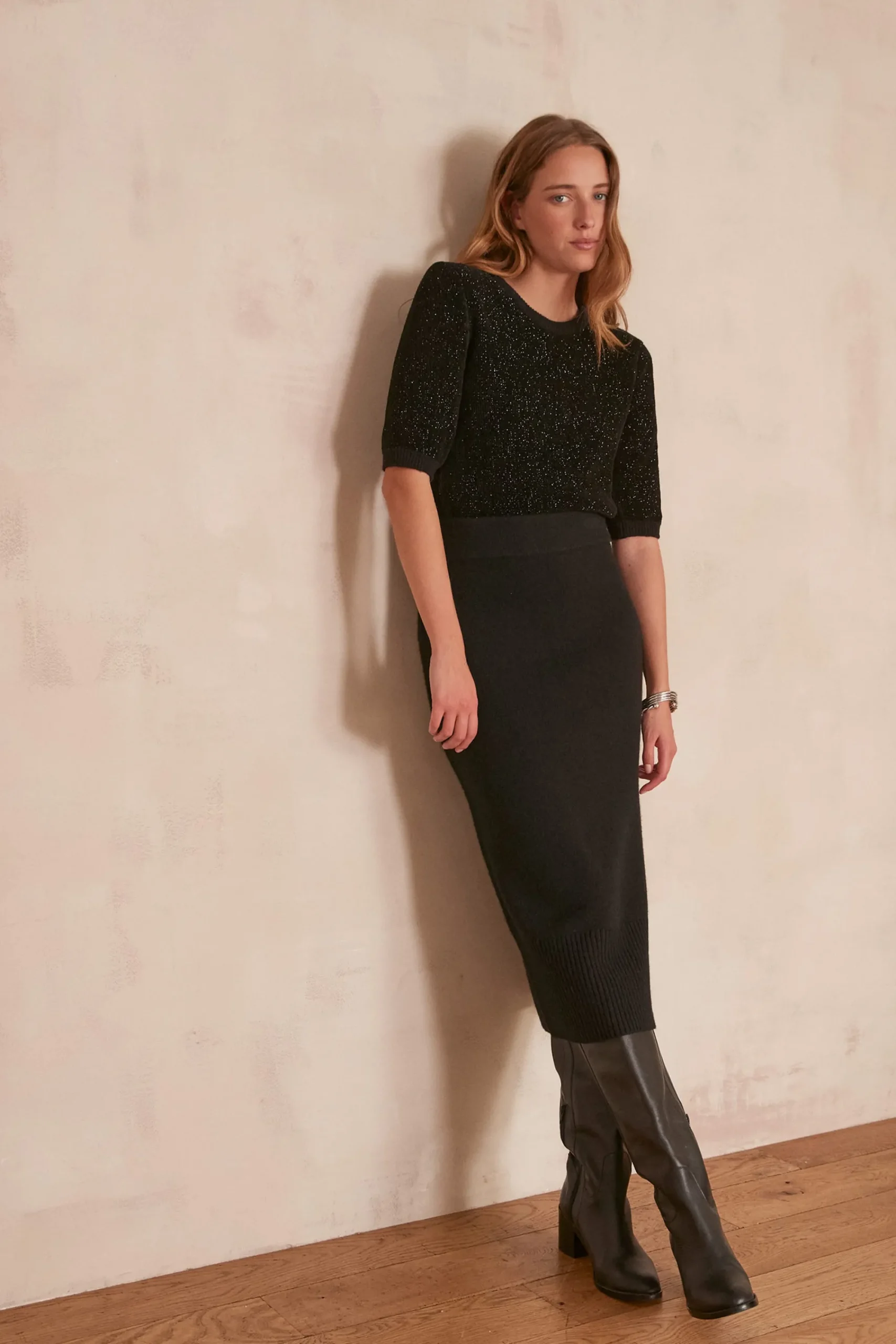 Maison 123 Jupes Longues Et Midi|Jupes Noires>Jupe EMILIE NOIR