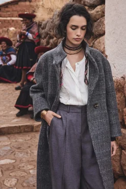 Maison 123 Manteaux Longs|Manteaux En Laine>Manteau ANGE CHARBON
