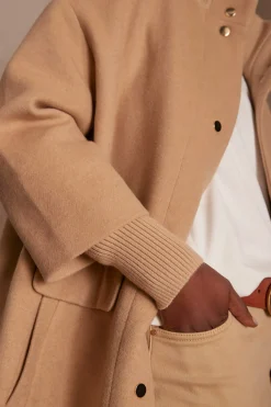 Maison 123 Manteaux Longs|Manteaux En Laine>Manteau MAGDA CAMEL