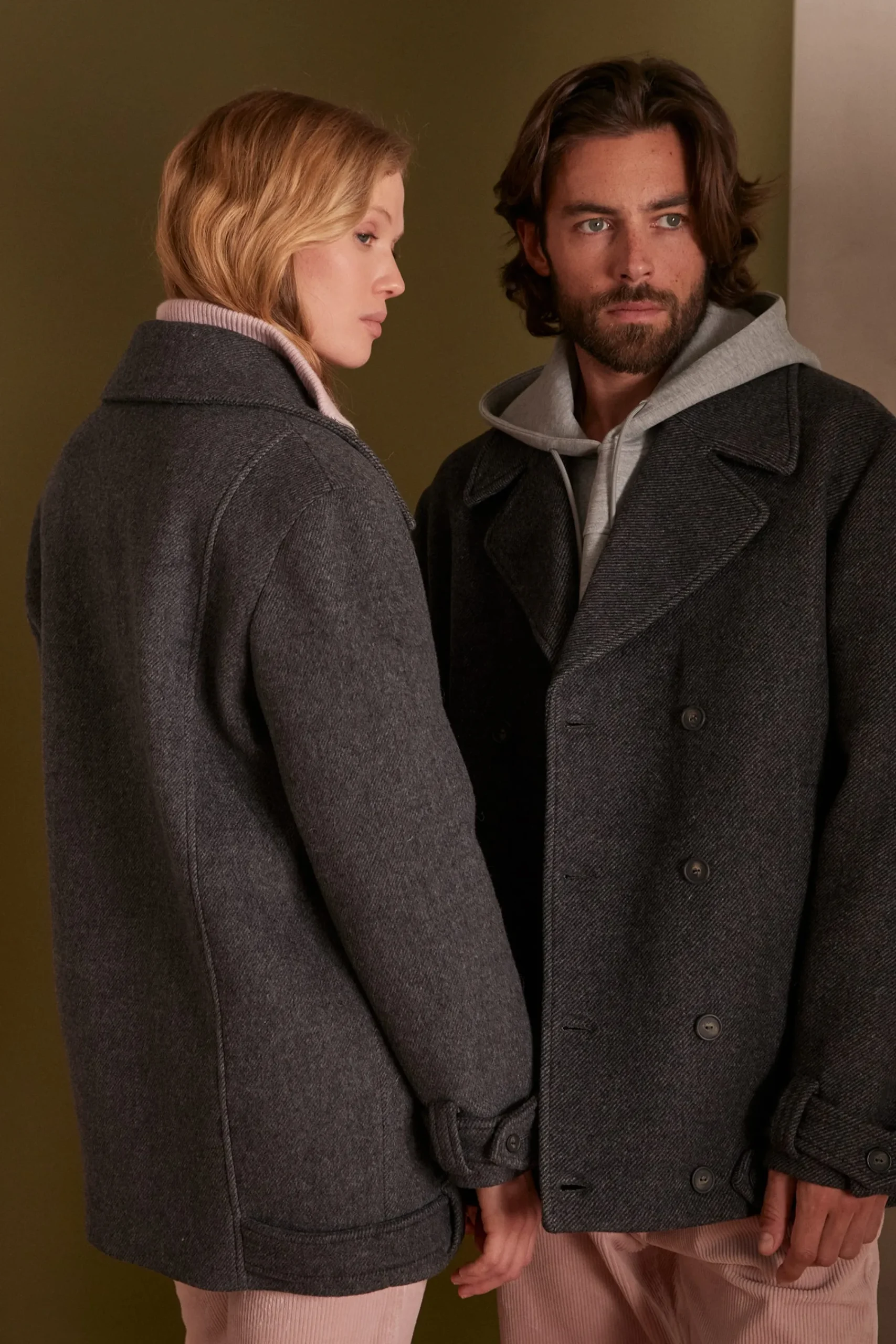 Maison 123 Manteaux Courts|Manteaux En Laine>Manteau unisexe FLETCHER BIS ANTHRACITE