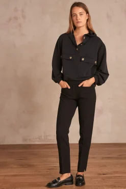 Maison 123 Pantalons De Tailleur|Pantalons Noirs>Pantalon cigarette Valero Produit labellisé We Care mettant en avant l'utilisation de matières plus responsables et la valorisation de la production locale NOIR