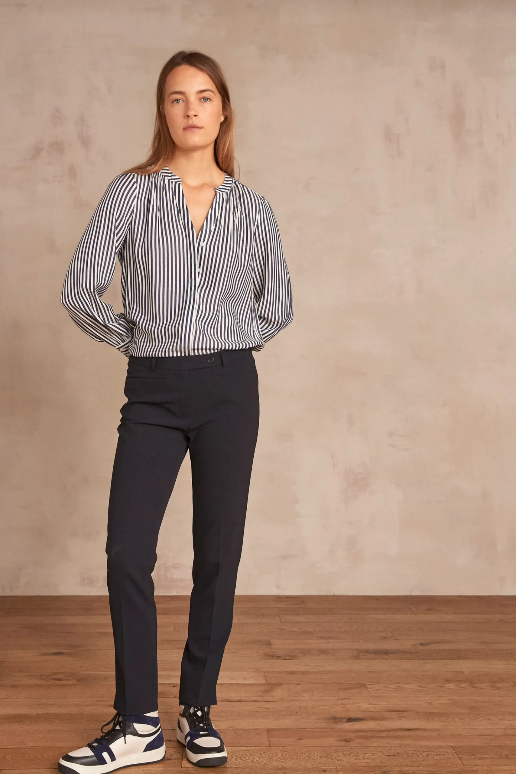 Maison 123 Pantalons De Tailleur|Tailleurs>Pantalon cigarette Valero Produit labellisé We Care mettant en avant l'utilisation de matières plus responsables et la valorisation de la production locale MARINE