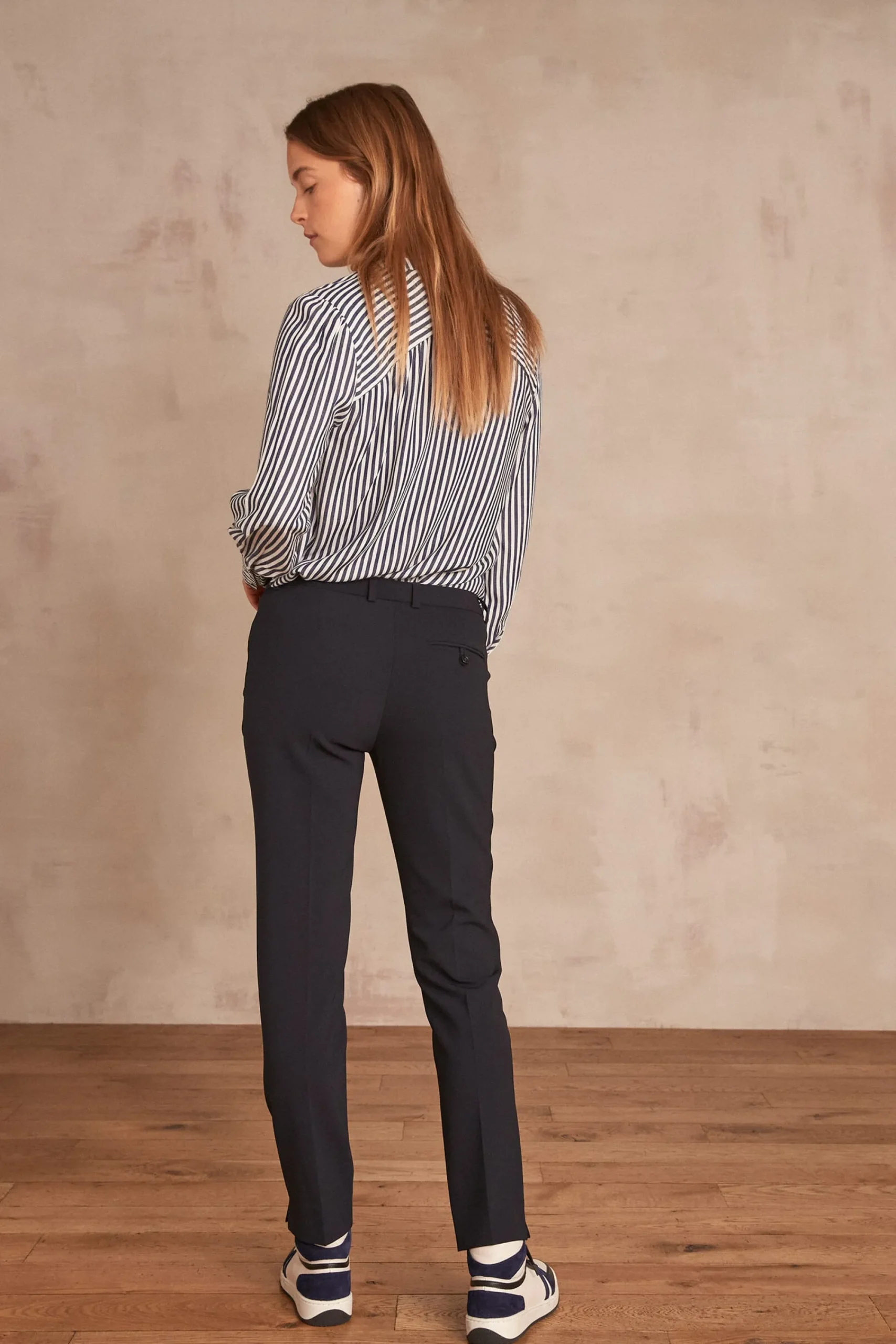Maison 123 Pantalons De Tailleur|Tailleurs>Pantalon cigarette Valero Produit labellisé We Care mettant en avant l'utilisation de matières plus responsables et la valorisation de la production locale MARINE