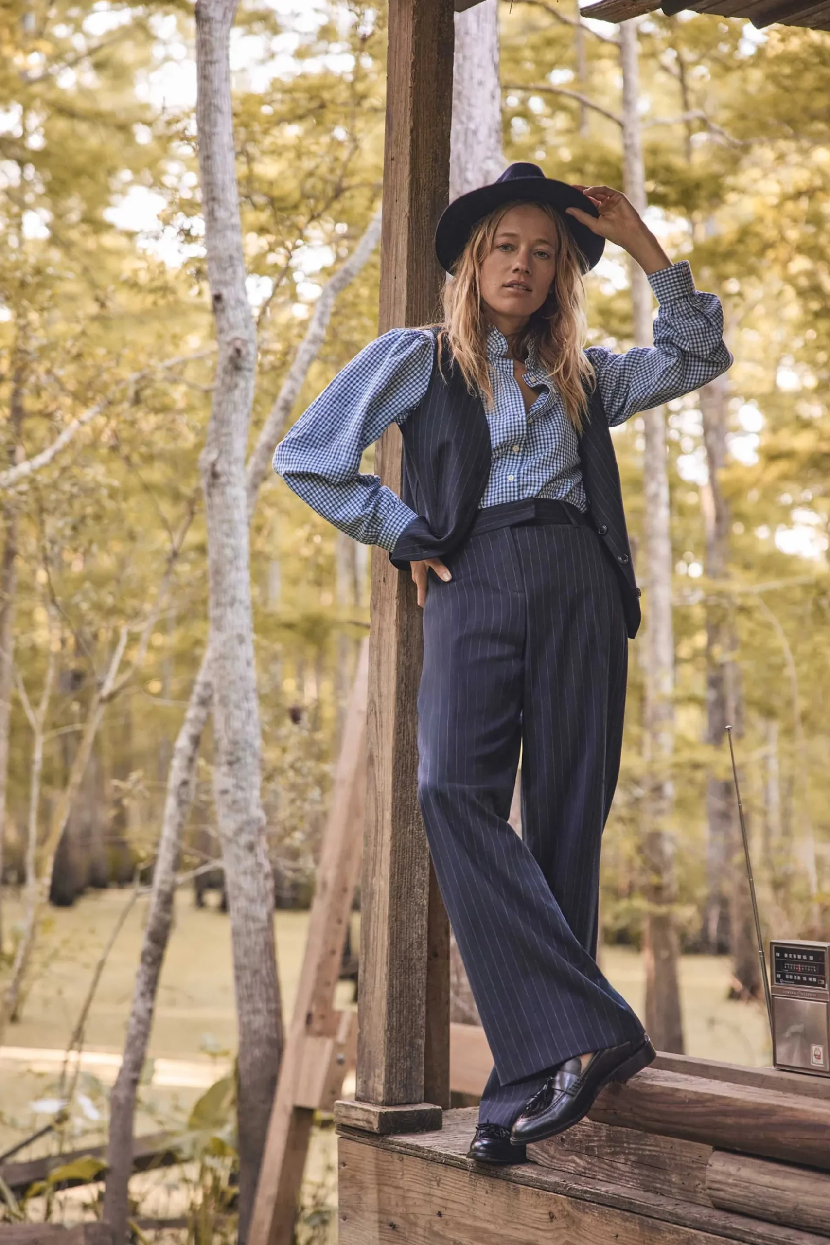Maison 123 Pantalons De Tailleur|Pantalons Fluides>Pantalon de tailleur large LAYLA MARINE