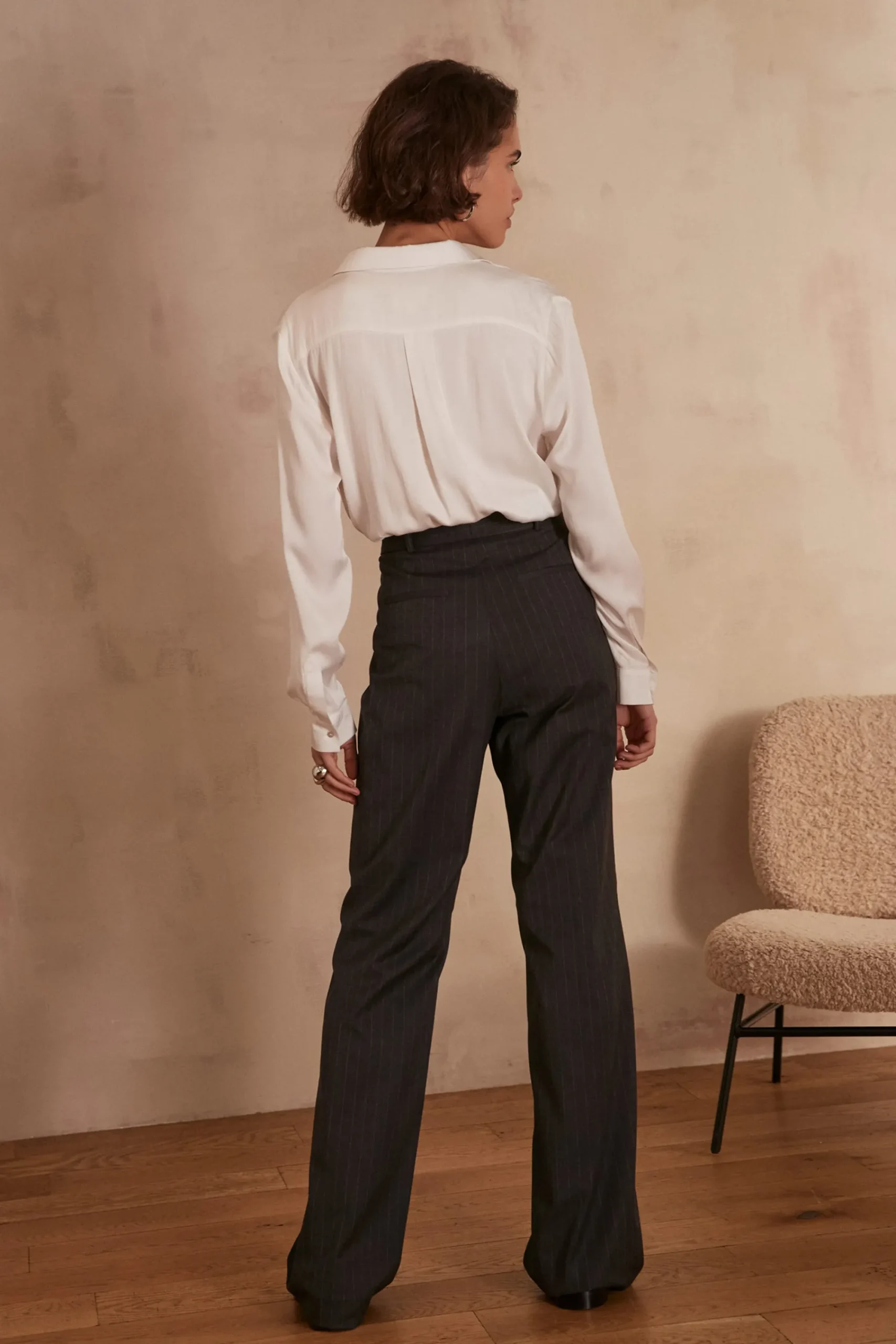 Maison 123 Pantalons De Tailleur|Pantalons Fluides>Pantalon de tailleur large LAYLA ANTHRACITE