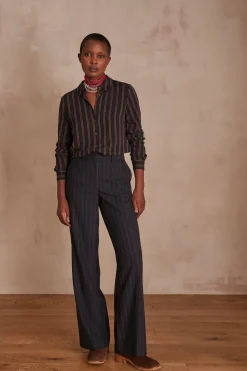 Maison 123 Pantalons Fluides|Pantalons Larges>Pantalon de tailleur large FERGUSON MARINE
