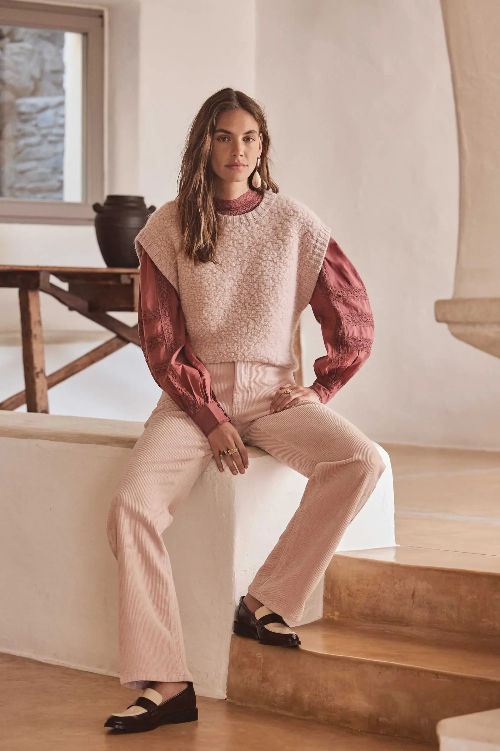 Maison 123 Pantalons Larges|Pantalons En Velours>Pantalon FIDJI PRIMEROSE