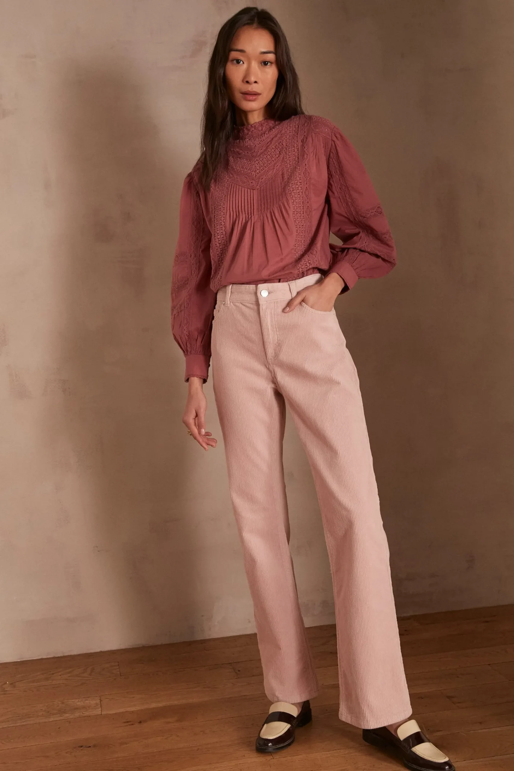 Maison 123 Pantalons Larges|Pantalons En Velours>Pantalon FIDJI PRIMEROSE