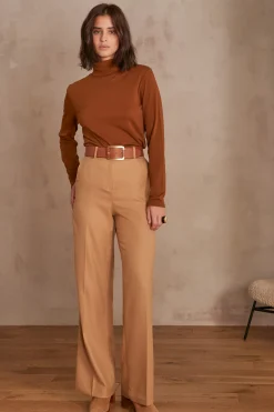 Maison 123 Pantalons Fluides|Pantalons Larges>Pantalon FINLEY CAMEL CLAIR