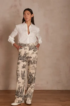 Maison 123 Pantalons De Tailleur|Pantalons Fluides>Pantalon large Florentin NOIR/BLANC