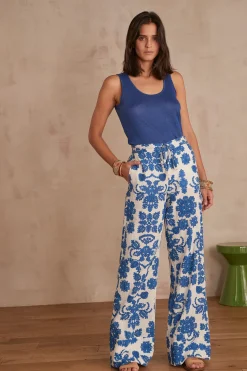Maison 123 Pantalons Fluides|Pantalons Larges>PANTALON LARGE PRINCE BLEU ROI