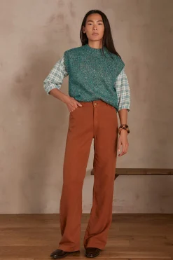 Maison 123 Pantalons Fluides>Pantalon large SANDY CARAMEL