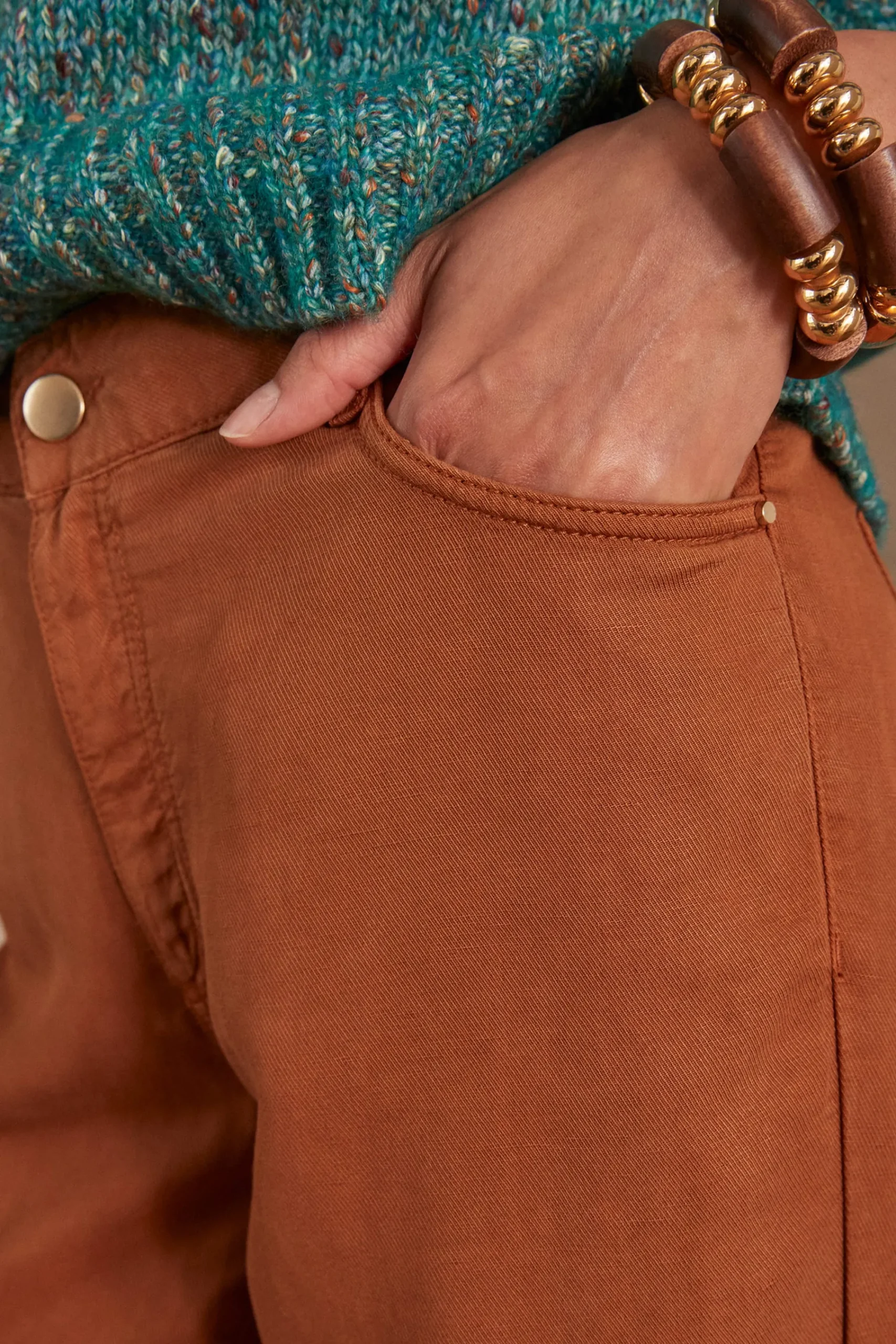 Maison 123 Pantalons Fluides>Pantalon large SANDY CARAMEL