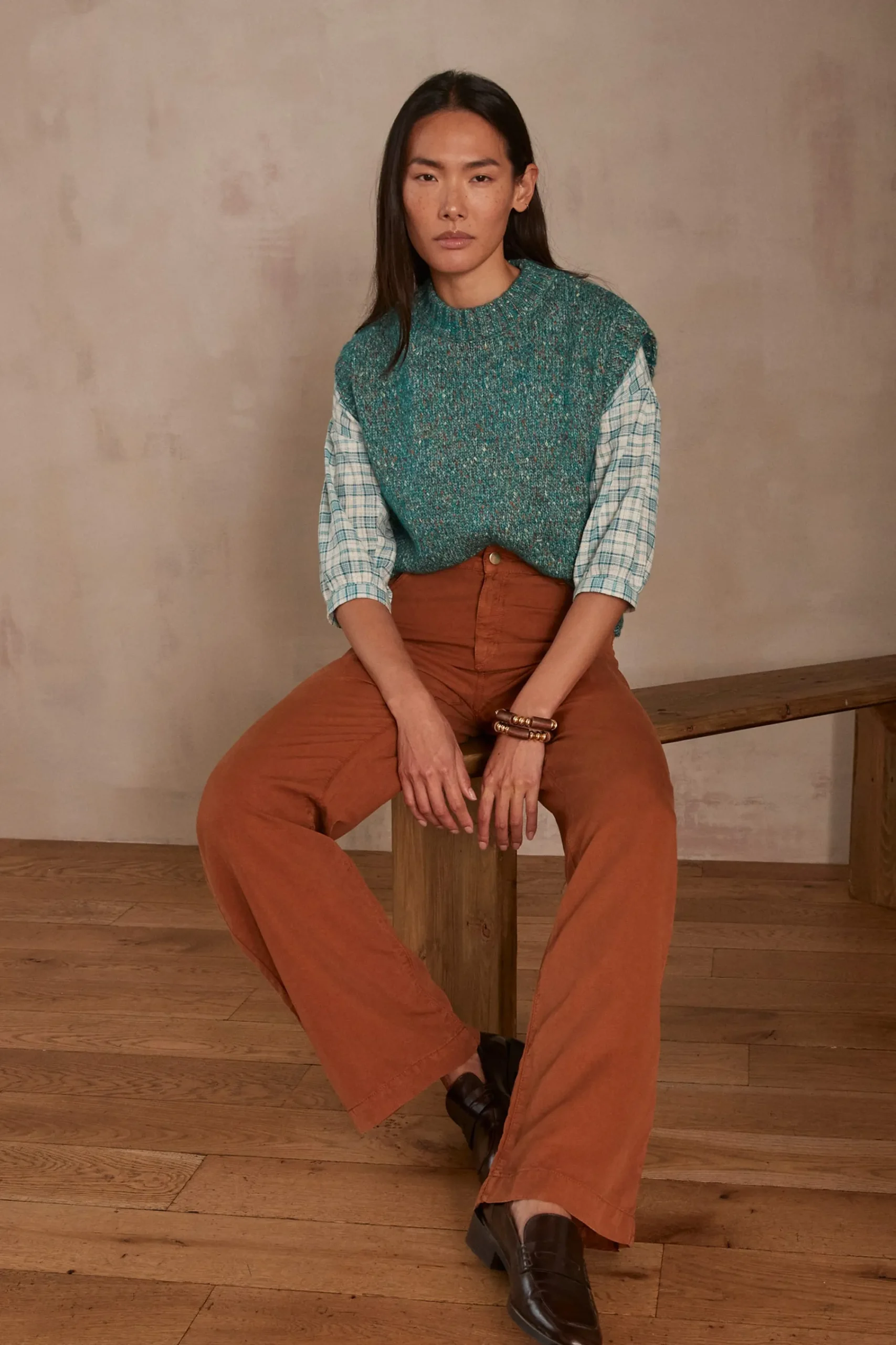 Maison 123 Pantalons Fluides>Pantalon large SANDY CARAMEL