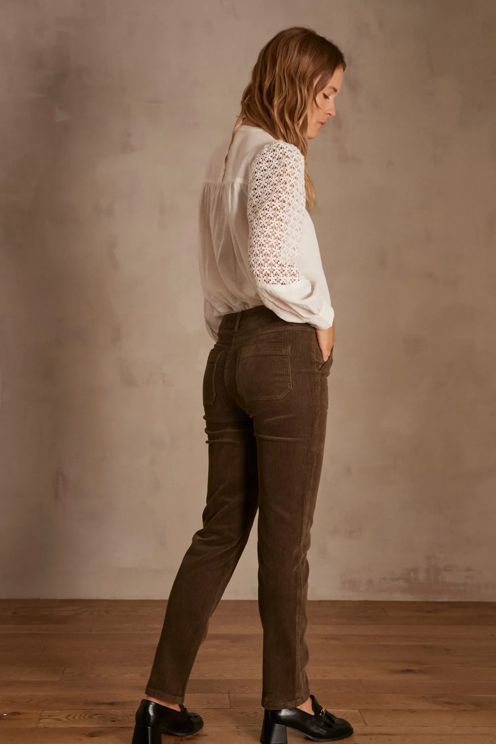 Maison 123 Pantalons En Velours>Pantalon NALLA KAKI