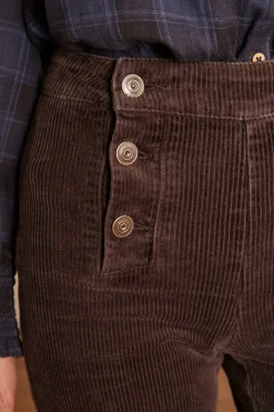 Maison 123 Pantalons Larges|Pantalons En Velours>Pantalon OXAN CHOCOLAT