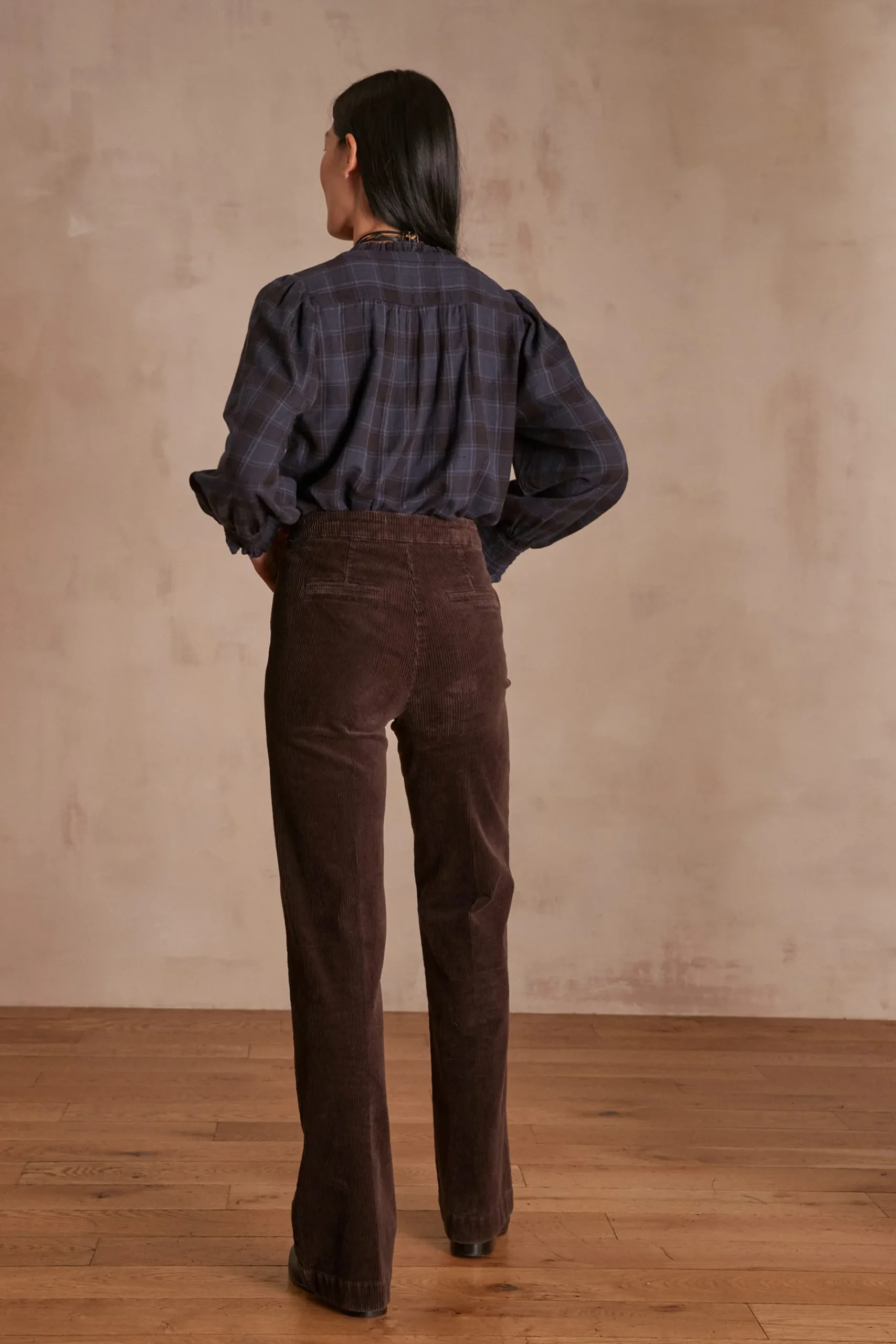 Maison 123 Pantalons Larges|Pantalons En Velours>Pantalon OXAN CHOCOLAT