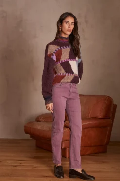 Maison 123 Jeans Droits|Les Morphologies En H>Pantalon PATIENCE VIOLET
