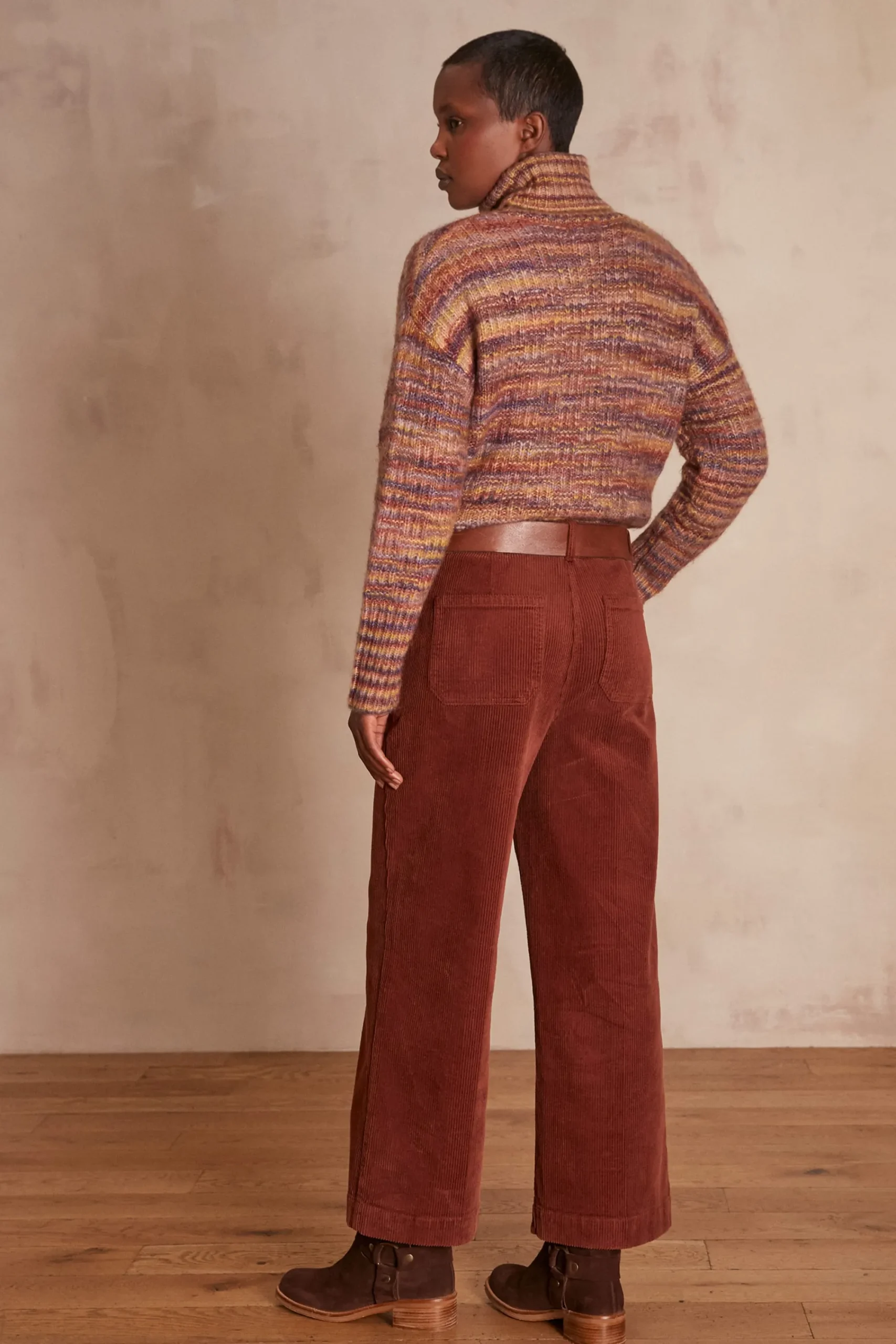 Maison 123 Pantalons Larges|Pantalons En Velours>Pantalon SELYNA CANNELLE