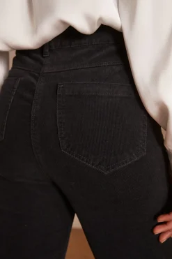 Maison 123 Pantalons Noirs|Pantalons En Velours>Pantalon VANNY NOIR