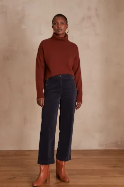 Maison 123 Pantalons Larges|Pantalons En Velours>Pantalon velours MOSS ENCRE
