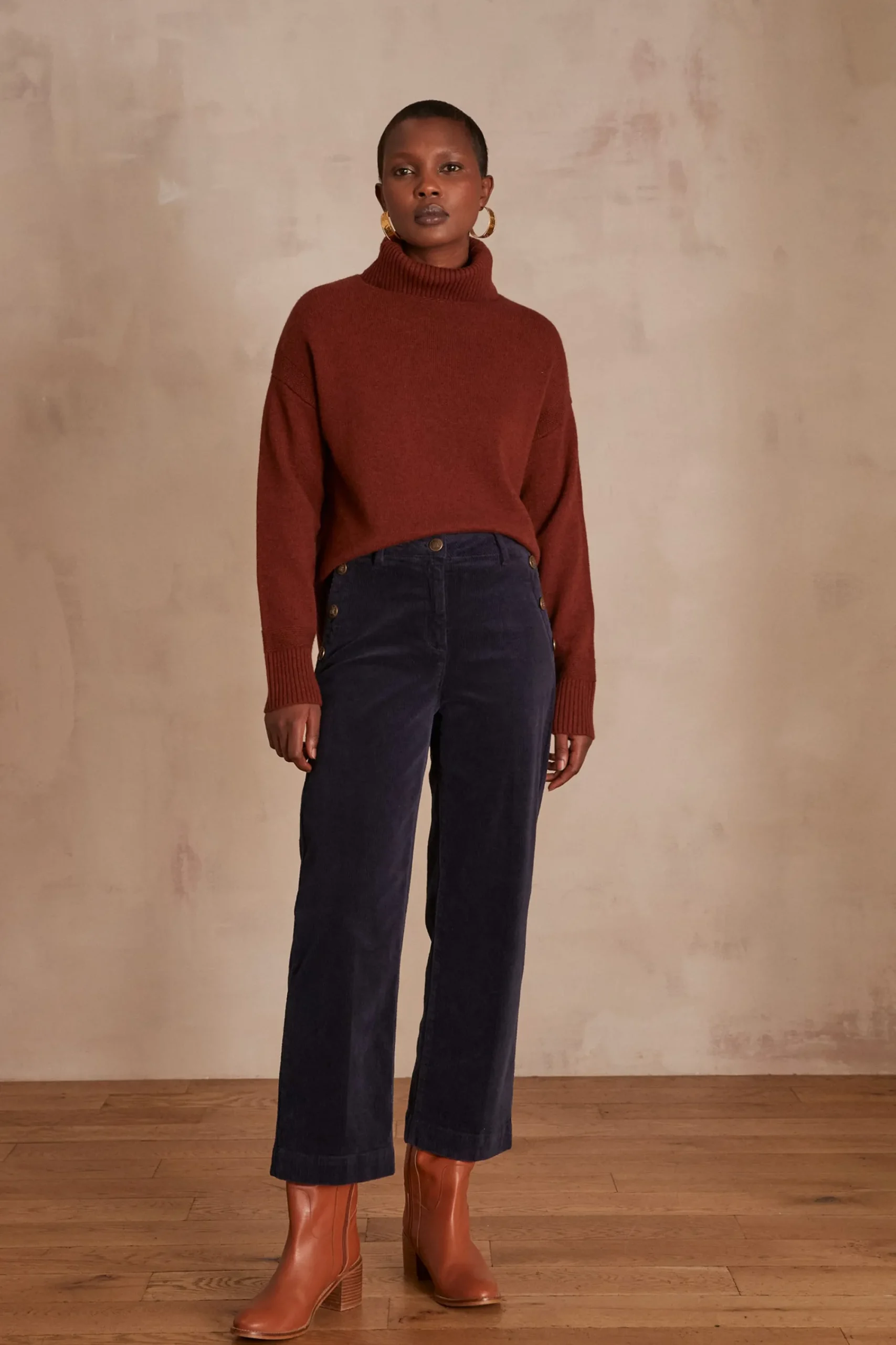 Maison 123 Pantalons Larges|Pantalons En Velours>Pantalon velours MOSS ENCRE
