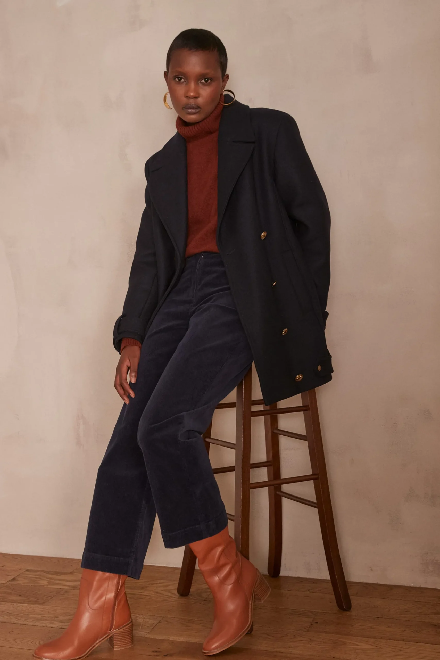 Maison 123 Pantalons Larges|Pantalons En Velours>Pantalon velours MOSS ENCRE