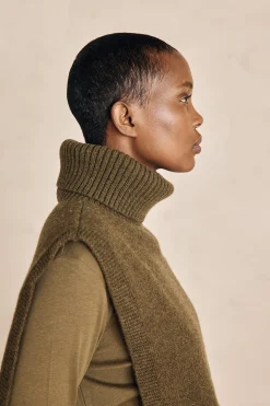 Maison 123 Echarpes|Cols Et Plastrons>Plastron en laine LOLA OLIVE