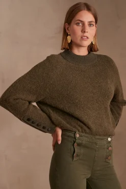 Maison 123 Pulls Col Rond>Pull CLARCK KAKI