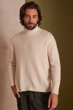 Maison 123 Pulls À Col Roulé|Pulls En Cachemire>Pull col-roulé unisexe SWAN(N) CREME