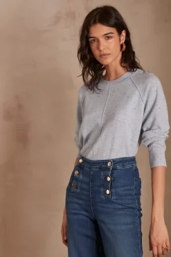 Maison 123 Pulls En Cachemire>Pull en cachemire ARY BIS BLEU CIEL