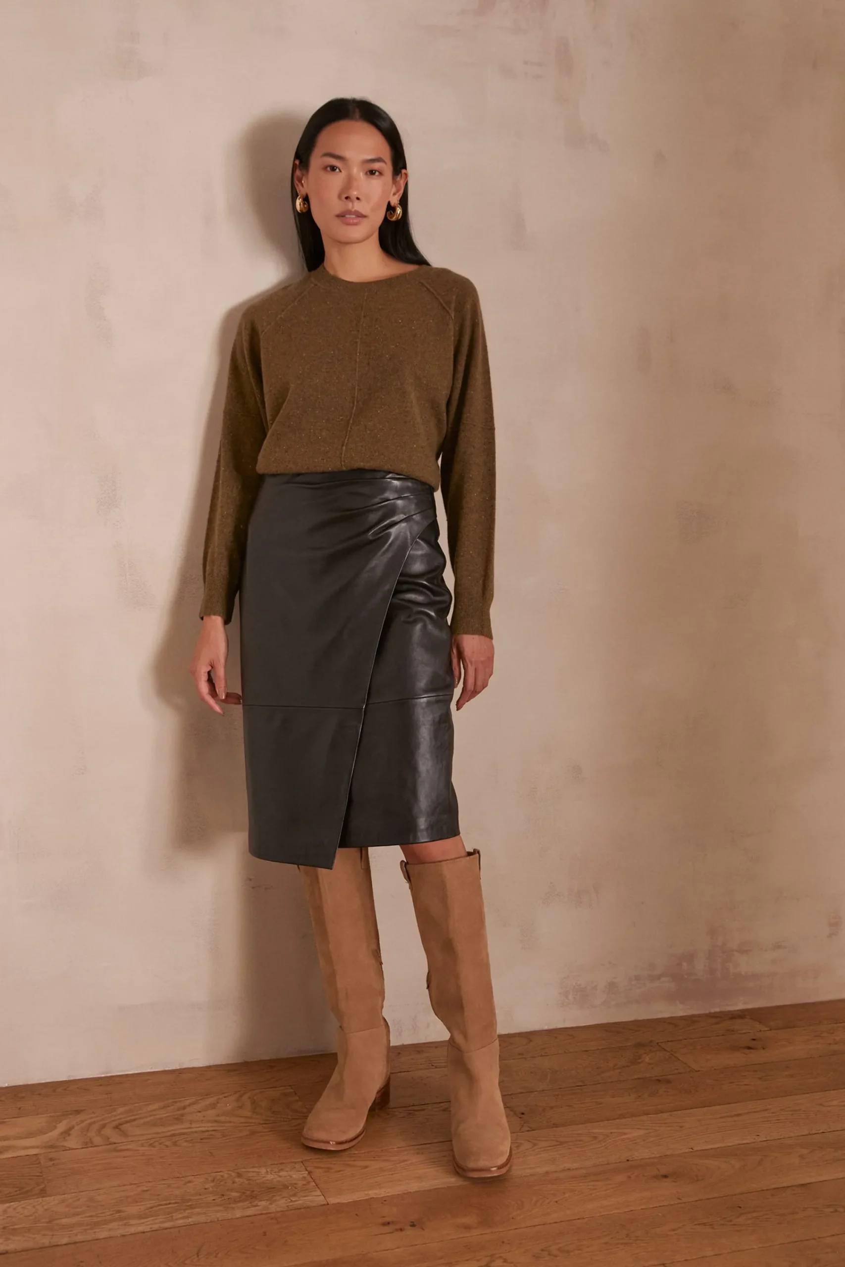 Maison 123 Pulls En Cachemire>Pull en cachemire ARY BIS OLIVE