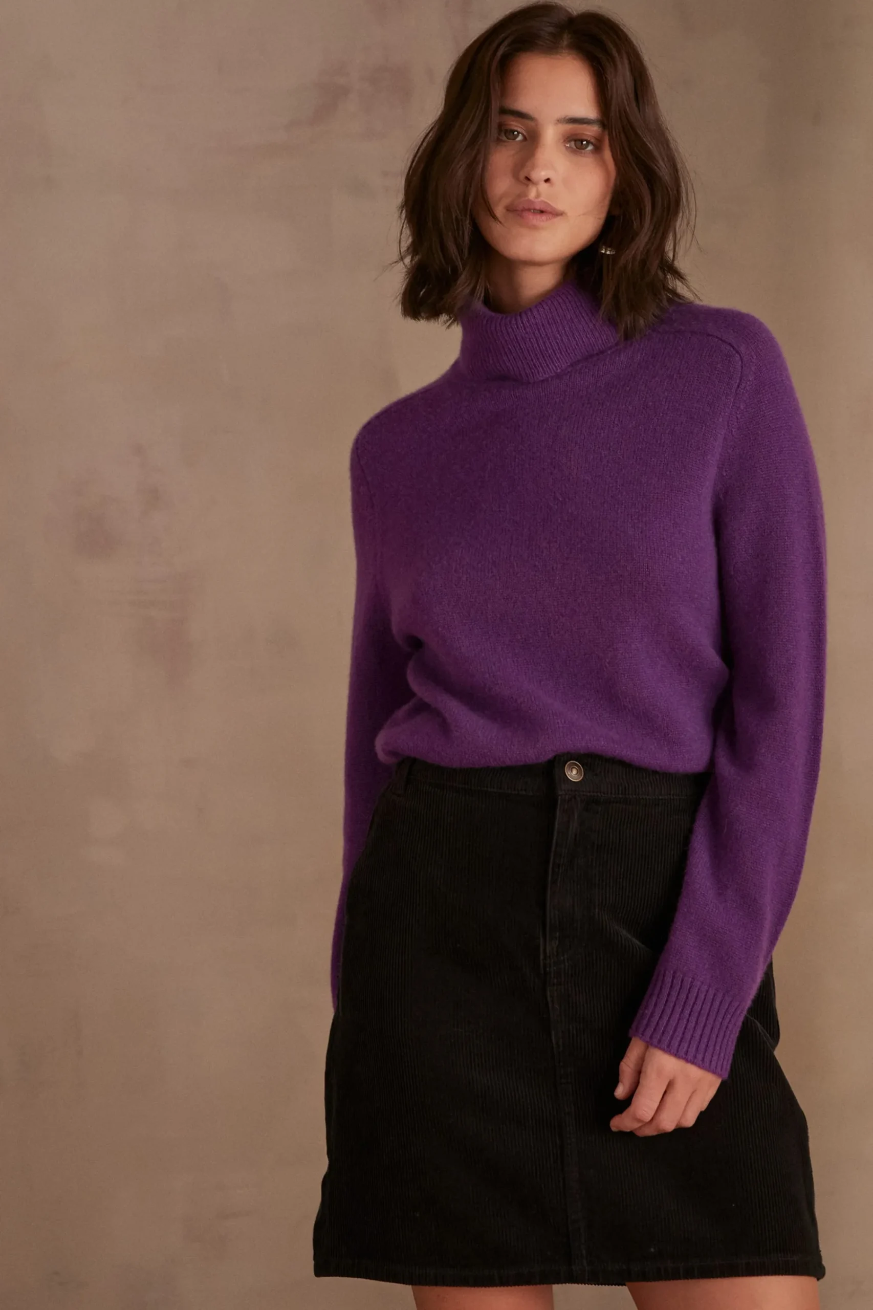 Maison 123 Pulls À Col Roulé|Pulls En Cachemire>Pull en cachemire CLOVIS VIOLET