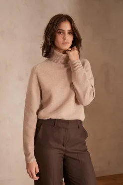 Maison 123 Pulls À Col Roulé|Pulls En Cachemire>Pull en cachemire CLOVIS TAUPE CLAIR