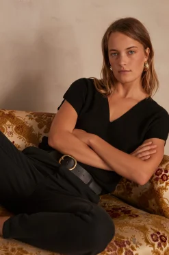 Maison 123 Pulls Col Rond|Pulls Sans Manches>Pull LINE NOIR