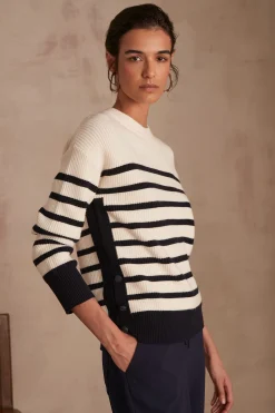 Maison 123 Pulls Col Rond|Marinières>Pull marinière CLIFF ECRU
