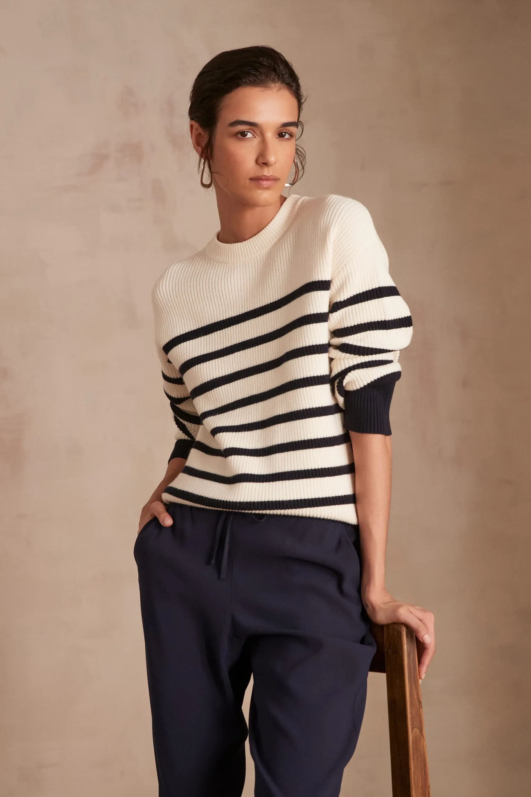 Maison 123 Pulls Col Rond|Marinières>Pull marinière CLIFF ECRU