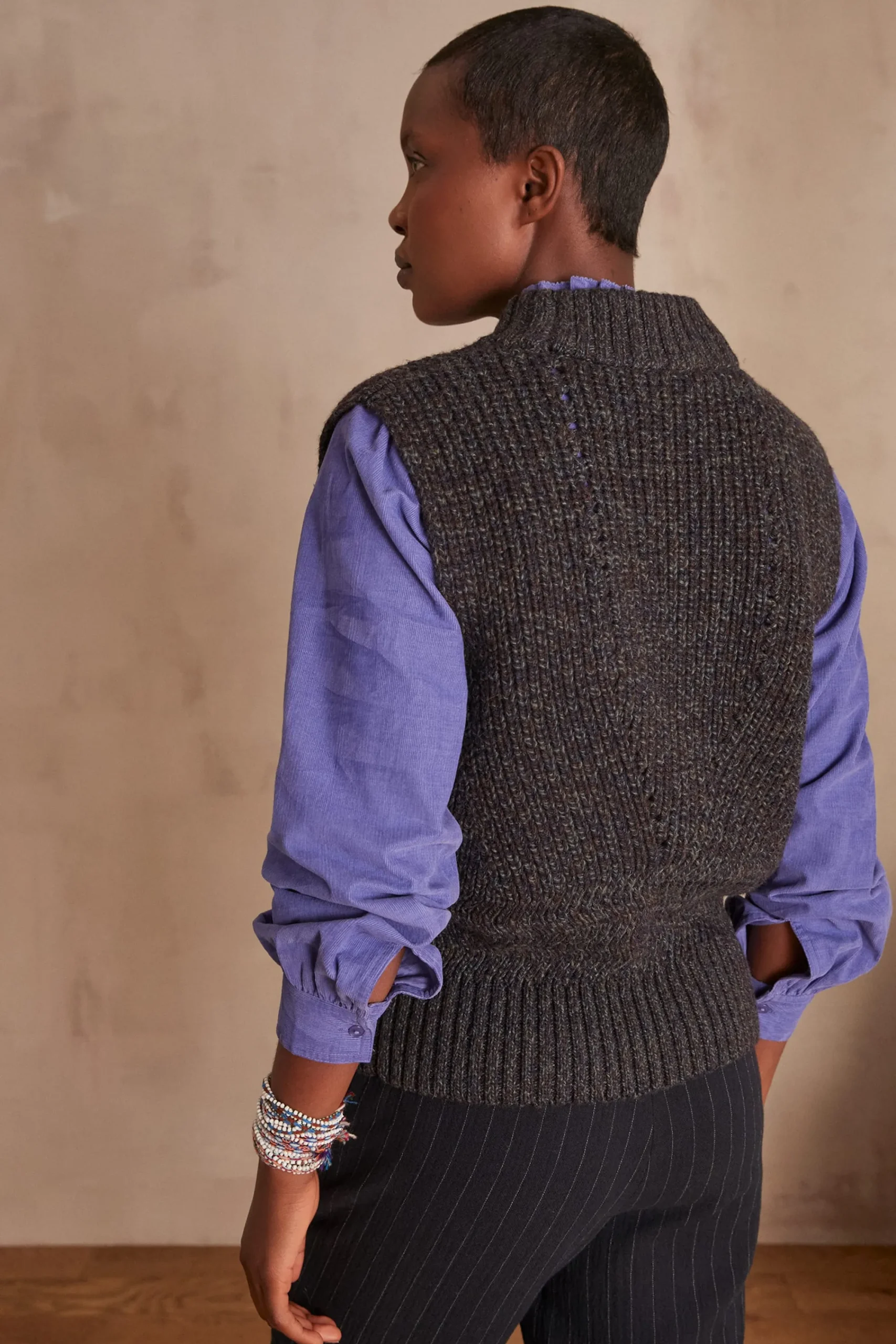 Maison 123 Pulls Sans Manches>Pull sans manches CESARIO ANTHRACITE