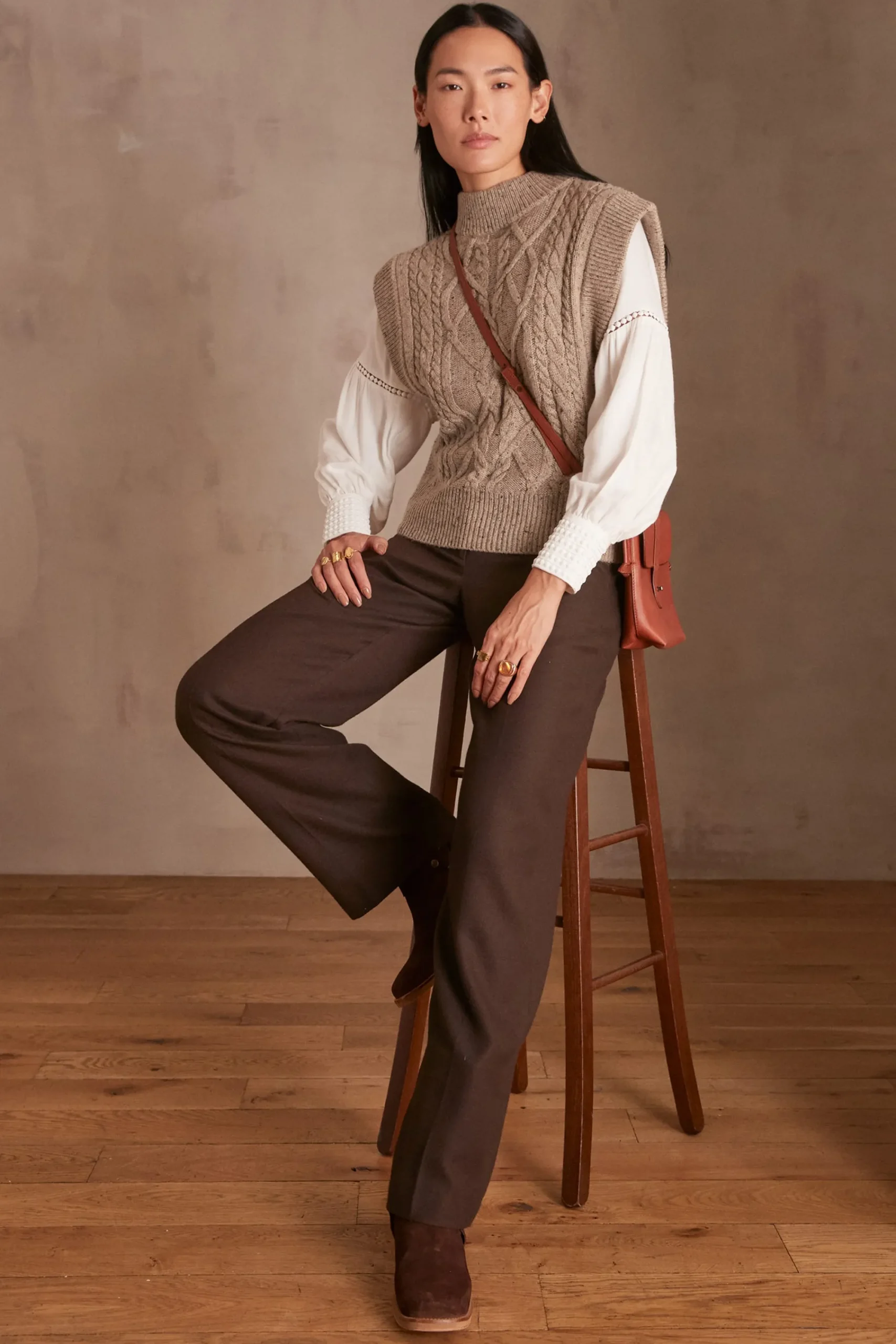 Maison 123 Pulls Sans Manches>Pull sans manches COFFEE TAUPE FONCE