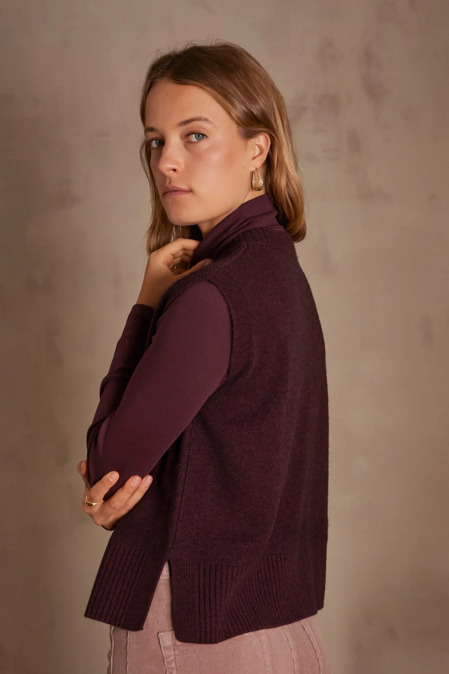 Maison 123 Pulls Sans Manches>Pull sans manches COSTA AUBERGINE