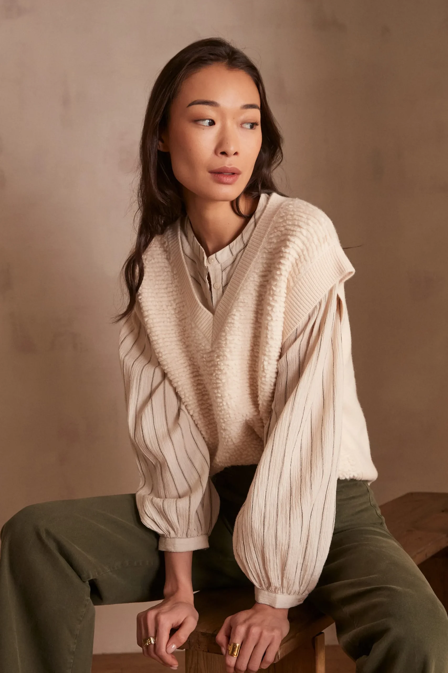 Maison 123 Pulls Sans Manches>Pull sans manches SAMUEL NATUREL
