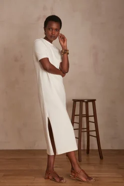 Maison 123 Robes En Maille|Robes Longues>Robe AXEL Produit labellisé We Care mettant en avant l'utilisation de matières plus responsables et la valorisation de la production locale CREME