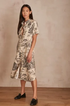 Maison 123 Robes Longues|Robes Imprimées>Robe chemise Maxine CREME