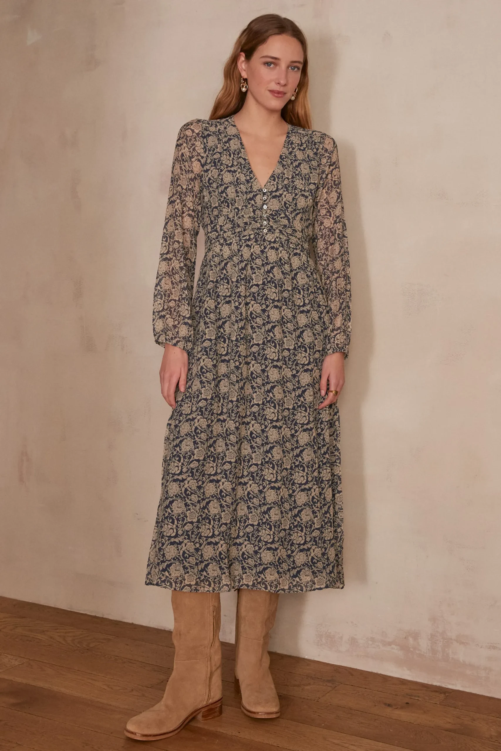 Maison 123 Robes Longues|Robes Imprimées>Robe LIANA MARINE