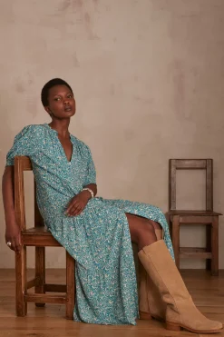 Maison 123 Robes Longues|Robes Imprimées>Robe Manale TURQUOISE