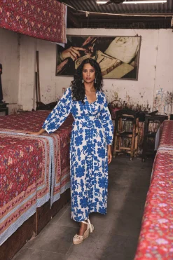 Maison 123 Robes Longues|Robes Imprimées>ROBE MIRANA BLEU ROI