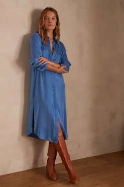Maison 123 Robes Longues|Robes Bohèmes>Robe-chemise COREY LAVANDE
